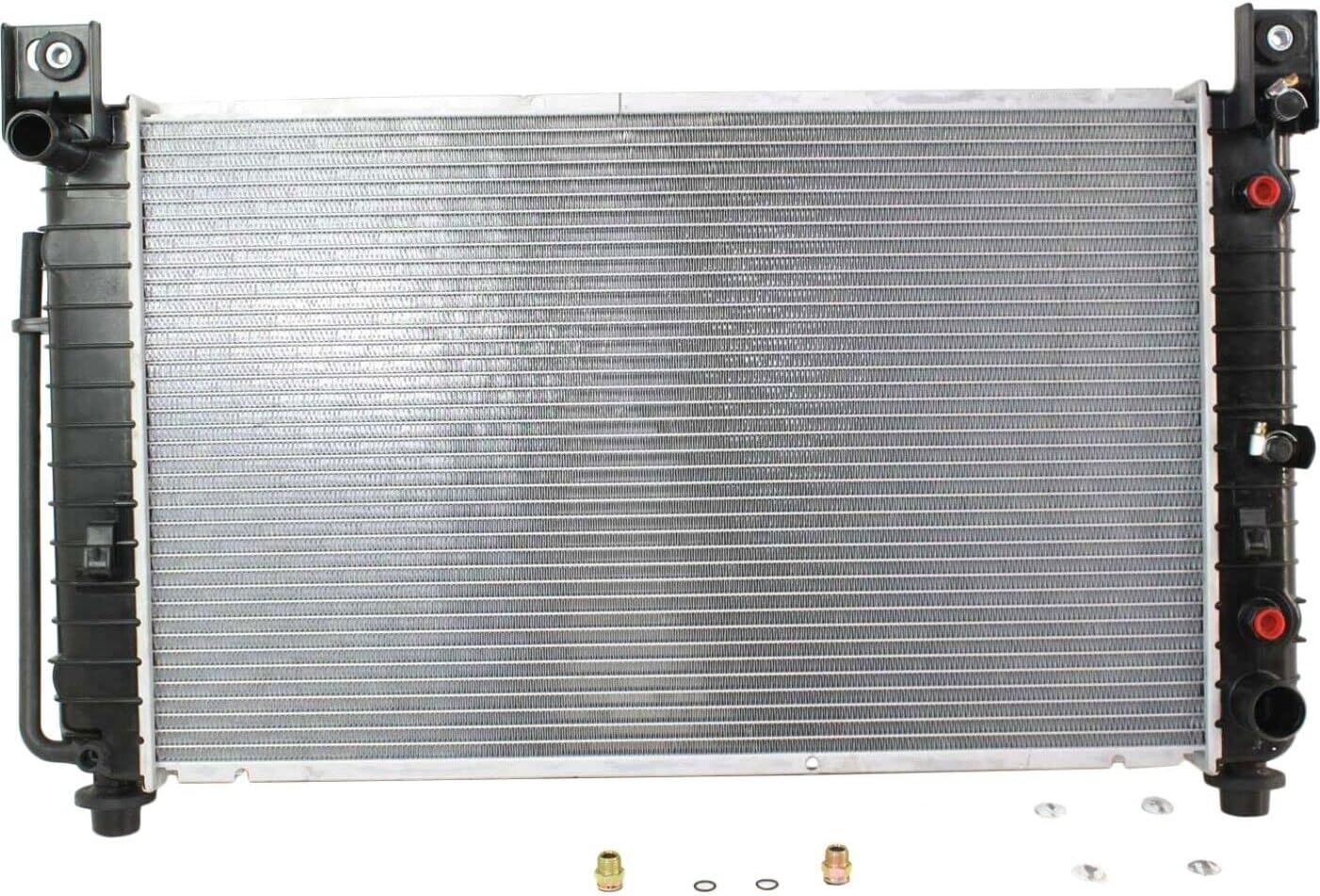 Front Radiator 28 in x 17 in Core Without Rear Auxiliary A/C Direct Replacement Compatible with 1999-2004 Chevrolet Silverado/GMC Sierra 1500 GM3010436 15193110