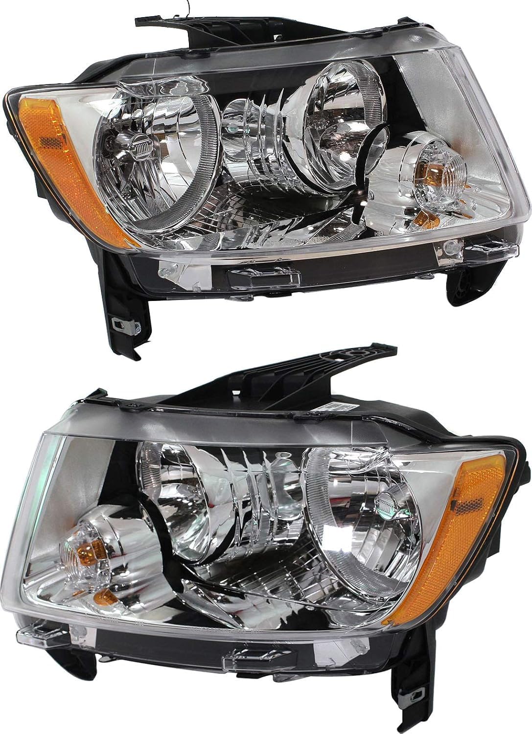 Set Of 2 Front Head Lights Assembly Left Driver & Right Passenger Side Direct Replacement Compatible With 2011-2013 jeep Compass 68088869AD-PFM 68088868AD-PFM