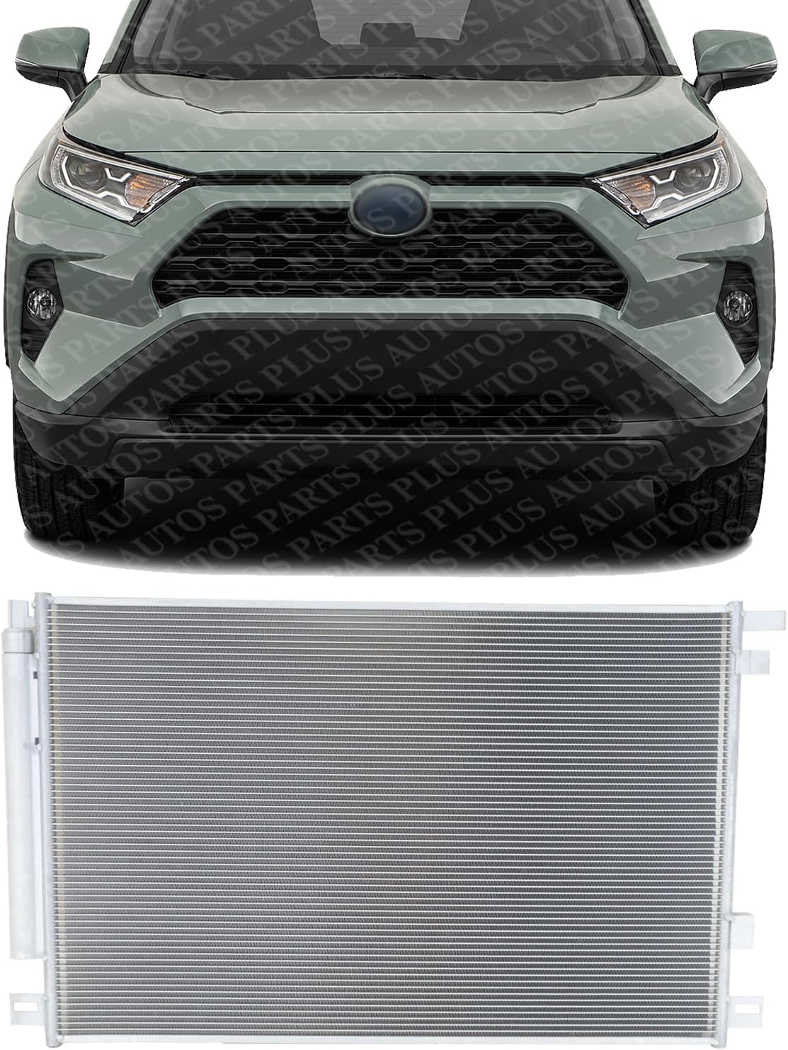 Front AC Condenser Aluminum Core Direct Replacement Compatible With 2018-2019 Toyota Camry / 2019-2021 RAV4 TO3030336 884A033020