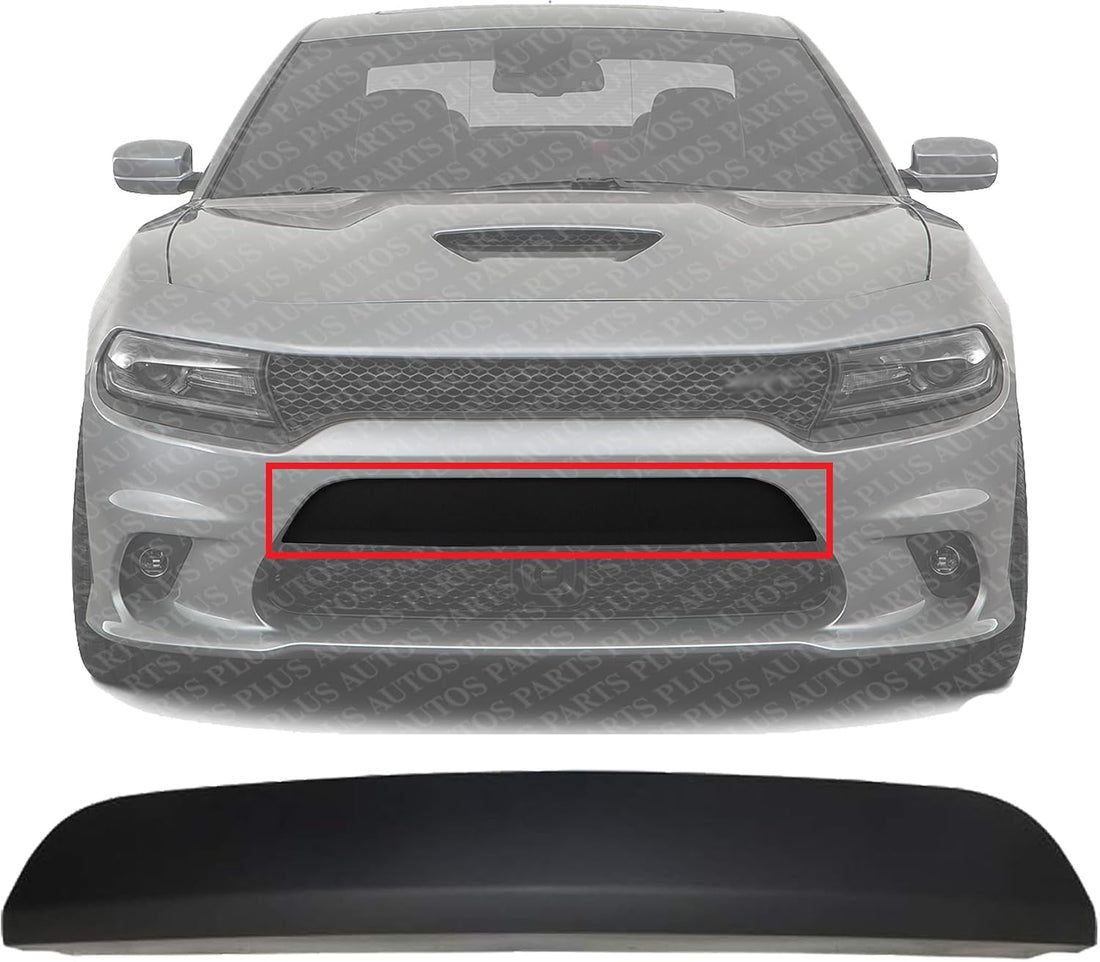 Front Bumper Molding Applique Textured With Hood Scoop Direct Replacement Compatible With 2015-2022 Dodge Charger CH1044124 68225517AA