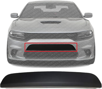 Front Bumper Molding Applique Textured With Hood Scoop Direct Replacement Compatible With 2015-2022 Dodge Charger CH1044124 68225517AA