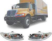 Set Of 2 Front Head Light Assembly Halogen Right Passenger & Left Driver Side Direct Replacement Compatible With 2002-2016 International 4000 Series HD IH2502100 IH2503100 3574387C93
