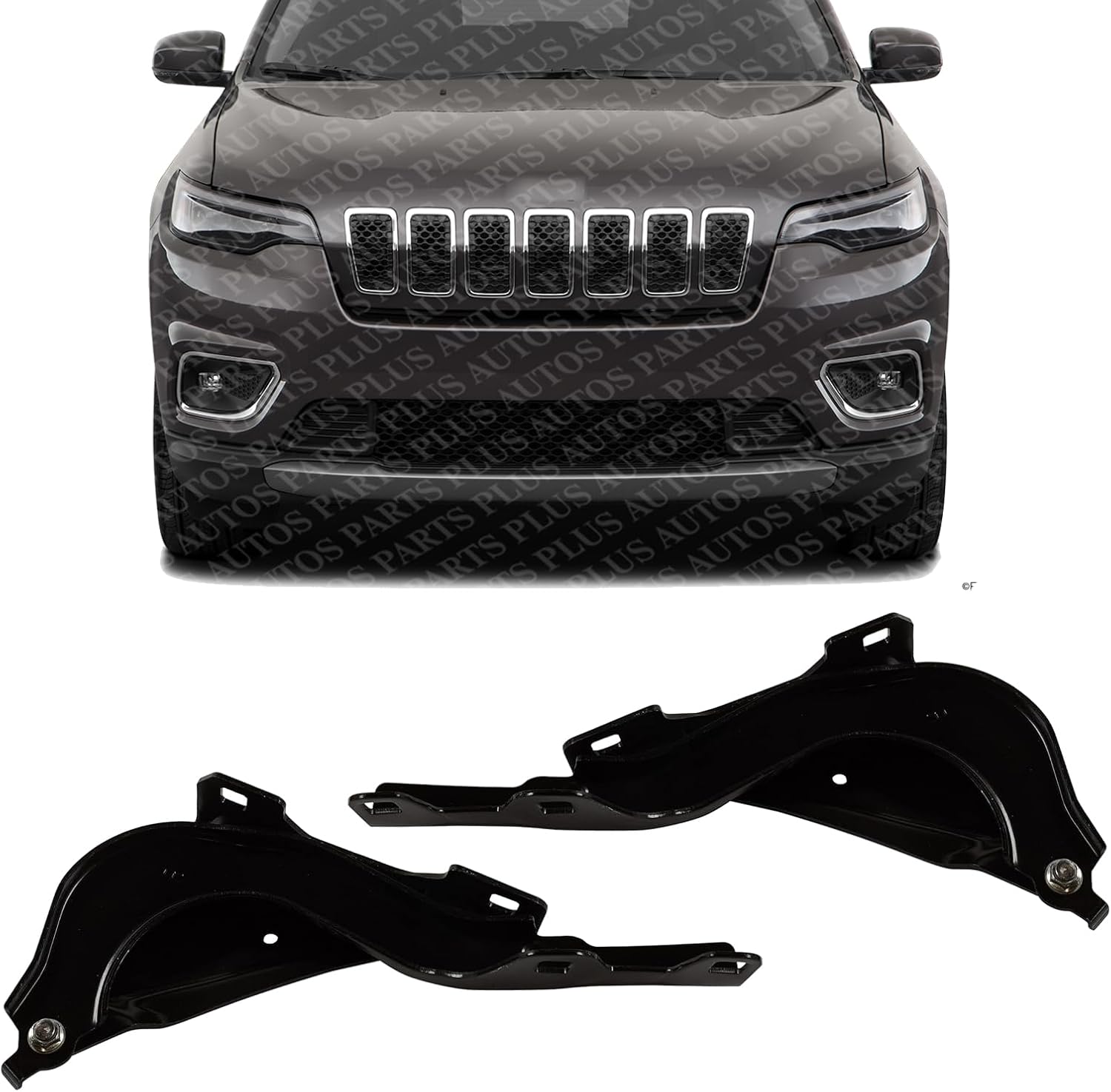 Set of 2 Front Hood Hinge Steel Right Passenger & Left Driver Side Direct Replacement Compatible with 2019-2022 Jeep Cherokee CH1236161 CH1236160 68290462AB 68290463AB