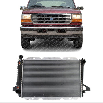 Front Radiator With Heavy Duty Cooling Direct Replacement Compatible With 1985-1997 Ford F-150 FO3010134 F2TZ8005KA