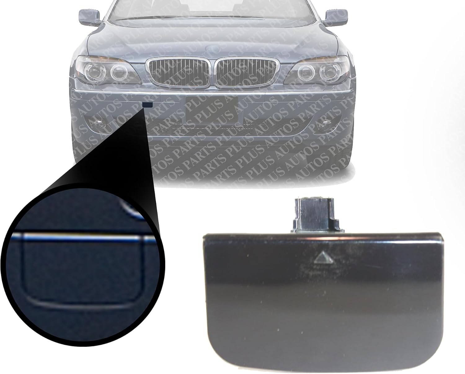 Front Bumper Tow Hook Cover Primed Direct Replacement Compatible With 2005-2008 BMW 7-Series BM1029119 51117135569