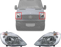 Set of 2 Front Headlight Assembly Right Passenger & Left Driver Side Direct Replacement Compatible With 2007-2013 Dodge/Freightliner/Mercedes Benz Sprinter Van CH2503198 MB2503191