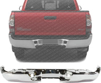 Step Bumper Face Bar Only Chrome Steel Without Sensor Holes Direct Replacement Compatible With 2005-2015 Toyota Tacoma TO1102240 5215104061