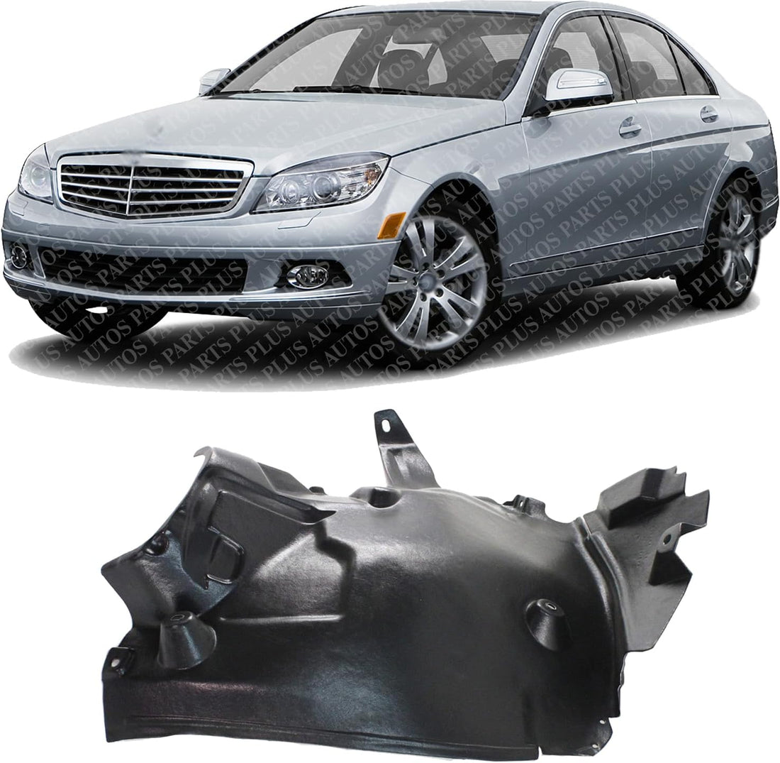 Front Fender Liner Rear Section Left Driver Side Direct Replacement Compatible With 2008-2011 Mercedes Benz C-Class MB1248146 2046904730