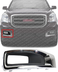 Front Fog Light Molding Primed With Chrome Bezel Right Passenger Side Direct Replacement Compatible With 2015-2020 GMC Yukon/XL GM1039187 22936427