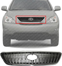 Front Grille Assembly Chrome Shell And Painted Dark Gray Insert Plastic Direct Replacement Compatible With 2004-2006 Lexus RX330 / 2007 RX350 LX1200113 5310148071