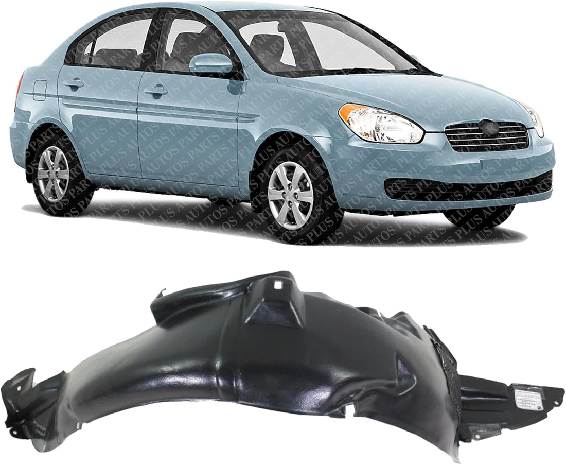 Front Fender Liner Right Passenger Side Direct Replacement Compatible With 2006-2011 Hyundai Accent HY1251113 868121E000