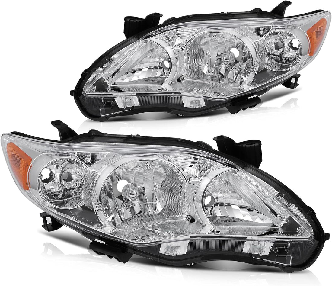 Set OF 2 Front Head Light Left Driver & Right Passenger Side Direct Replacement Compatible With 2011-2013 Toyota Corolla TO2503204 TO2502204 TO2519131 TO2518131 8113012F10 8117012F10