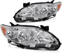 Set OF 2 Front Head Light Left Driver & Right Passenger Side Direct Replacement Compatible With 2011-2013 Toyota Corolla TO2503204 TO2502204 TO2519131 TO2518131 8113012F10 8117012F10