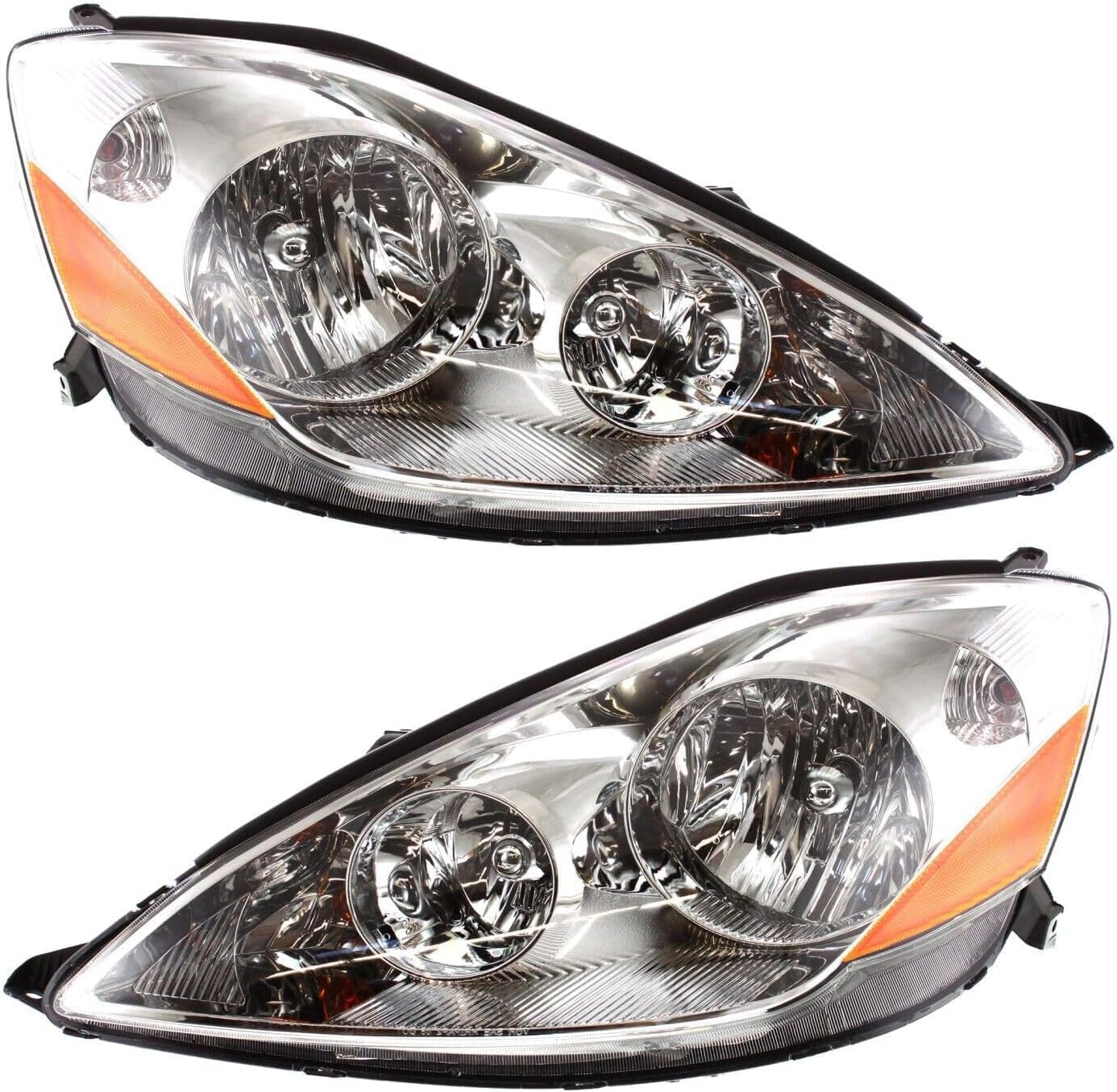 Set Of 2 Front Head Lights Assembly Halogen Right Passenger & Left Driver Side Direct Replacement Compatible With 2006-2010 Toyota Sienna TO2502172 TO2503172 81150AE030 81110AE030
