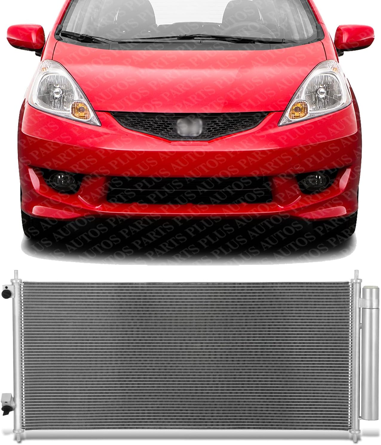 Front A/C Condenser Aluminum Core Direct Replacement Compatible With 2009-2014 Honda Fit HO3030153 80110TK6A01