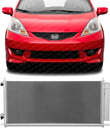 Front A/C Condenser Aluminum Core Direct Replacement Compatible With 2009-2014 Honda Fit HO3030153 80110TK6A01