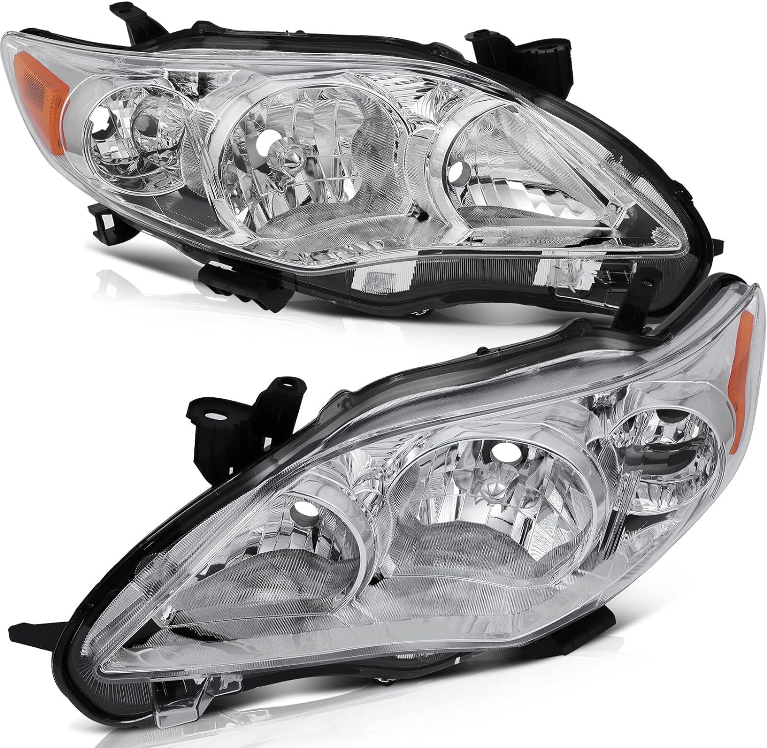 Set OF 2 Front Head Light Left Driver & Right Passenger Side Direct Replacement Compatible With 2011-2013 Toyota Corolla TO2503204 TO2502204 TO2519131 TO2518131 8113012F10 8117012F10