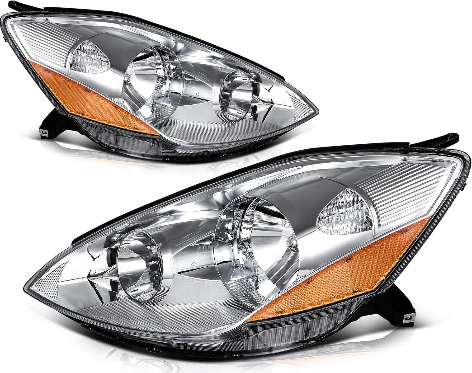 Set Of 2 Front Head Lights Assembly Halogen Right Passenger & Left Driver Side Direct Replacement Compatible With 2006-2010 Toyota Sienna TO2502172 TO2503172 81150AE030 81110AE030