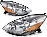 Set Of 2 Front Head Lights Assembly Halogen Right Passenger & Left Driver Side Direct Replacement Compatible With 2006-2010 Toyota Sienna TO2502172 TO2503172 81150AE030 81110AE030