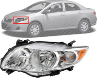 Front Head Light Assembly Chrome Interior Left Driver Side Direct Replacement Compatible With 2009-2010 Toyota Corolla TO2502182 8115002670