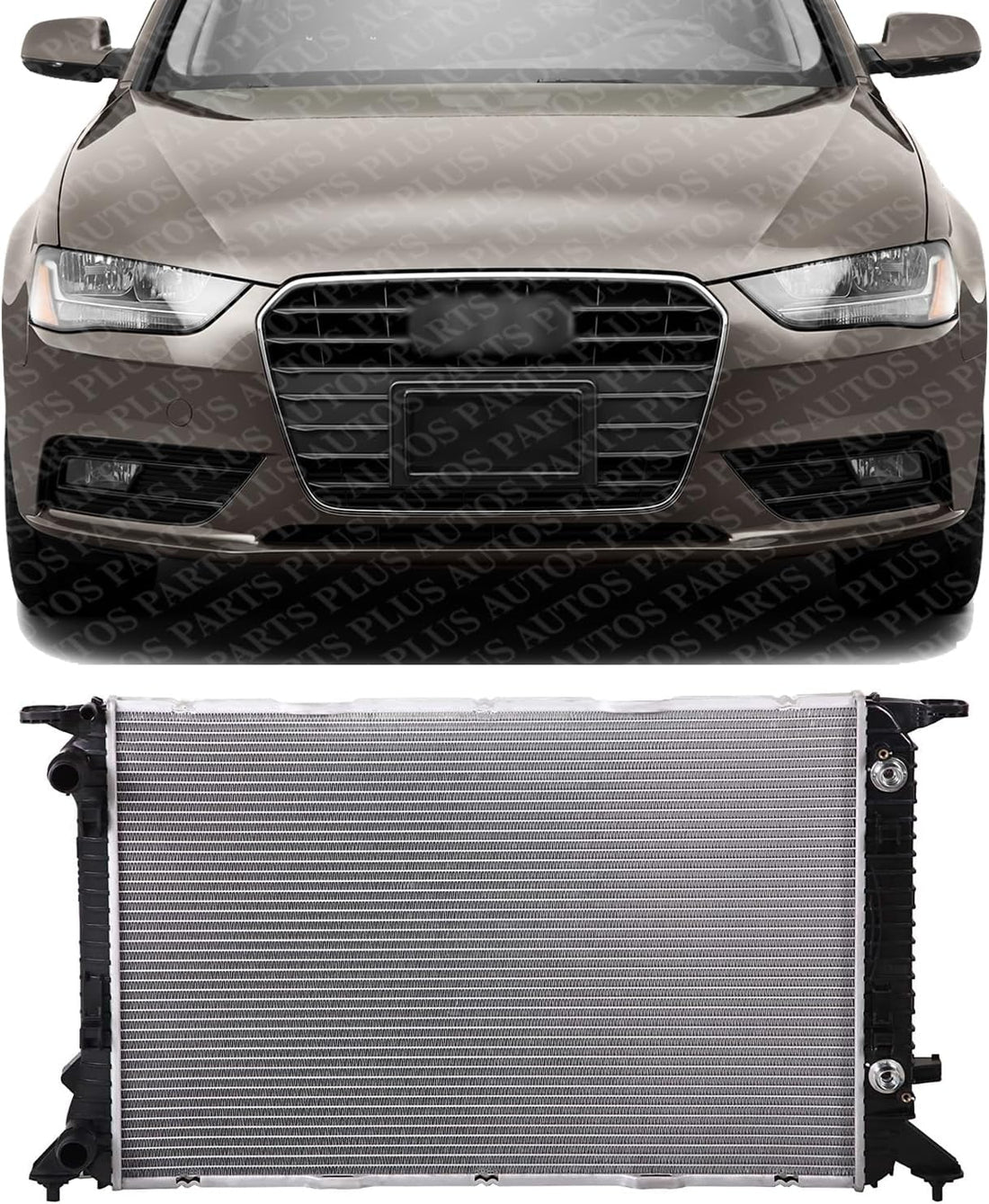 Front Radiator Aluminum Core Direct Replacement Compatible With 2009-2014 Audi A4 / S4 / 2011-2017 Q5 AU3010145 8K0121251T