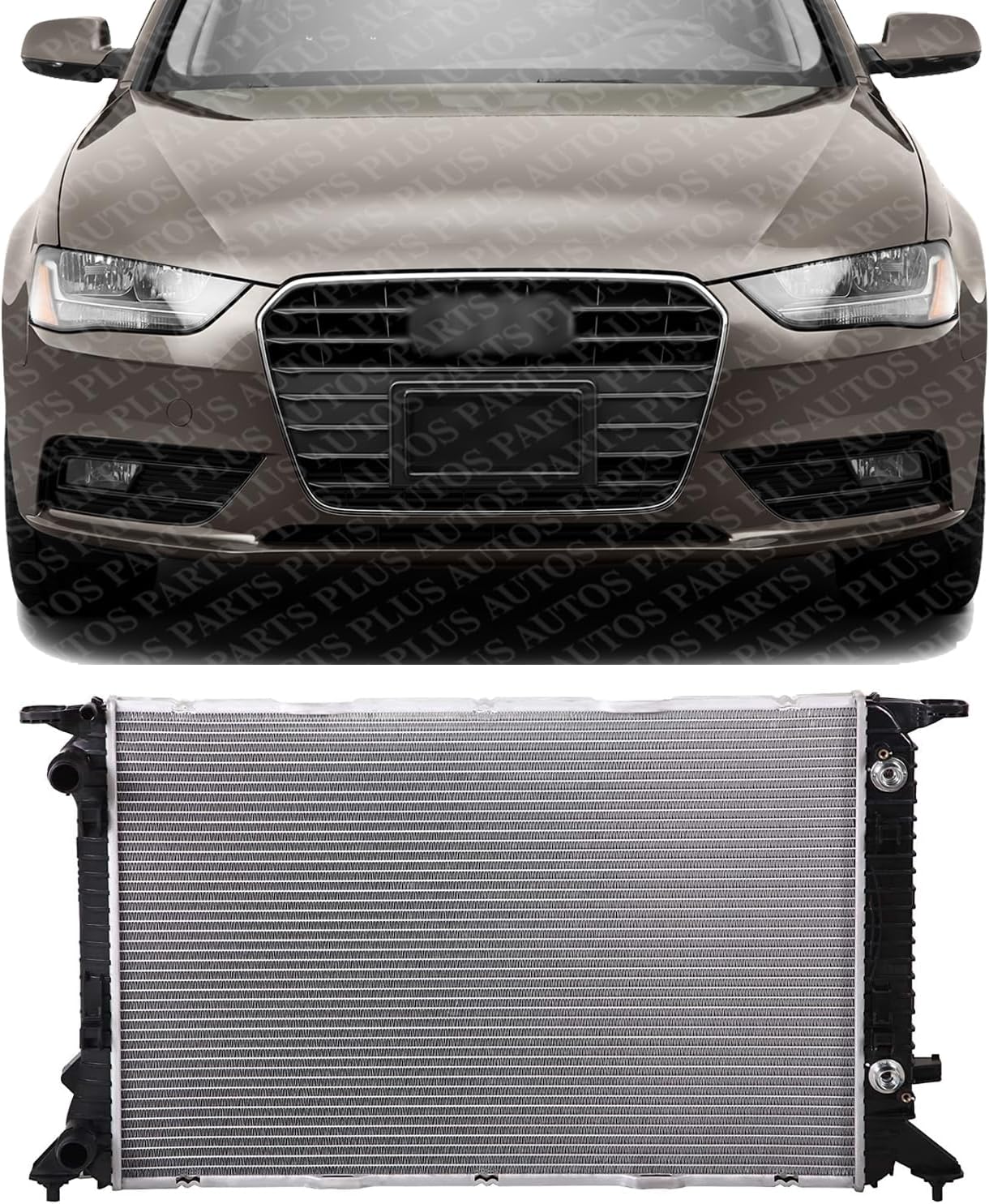 Front Radiator Aluminum Core Direct Replacement Compatible With 2009-2014 Audi A4 / S4 / 2011-2017 Q5 AU3010145 8K0121251T