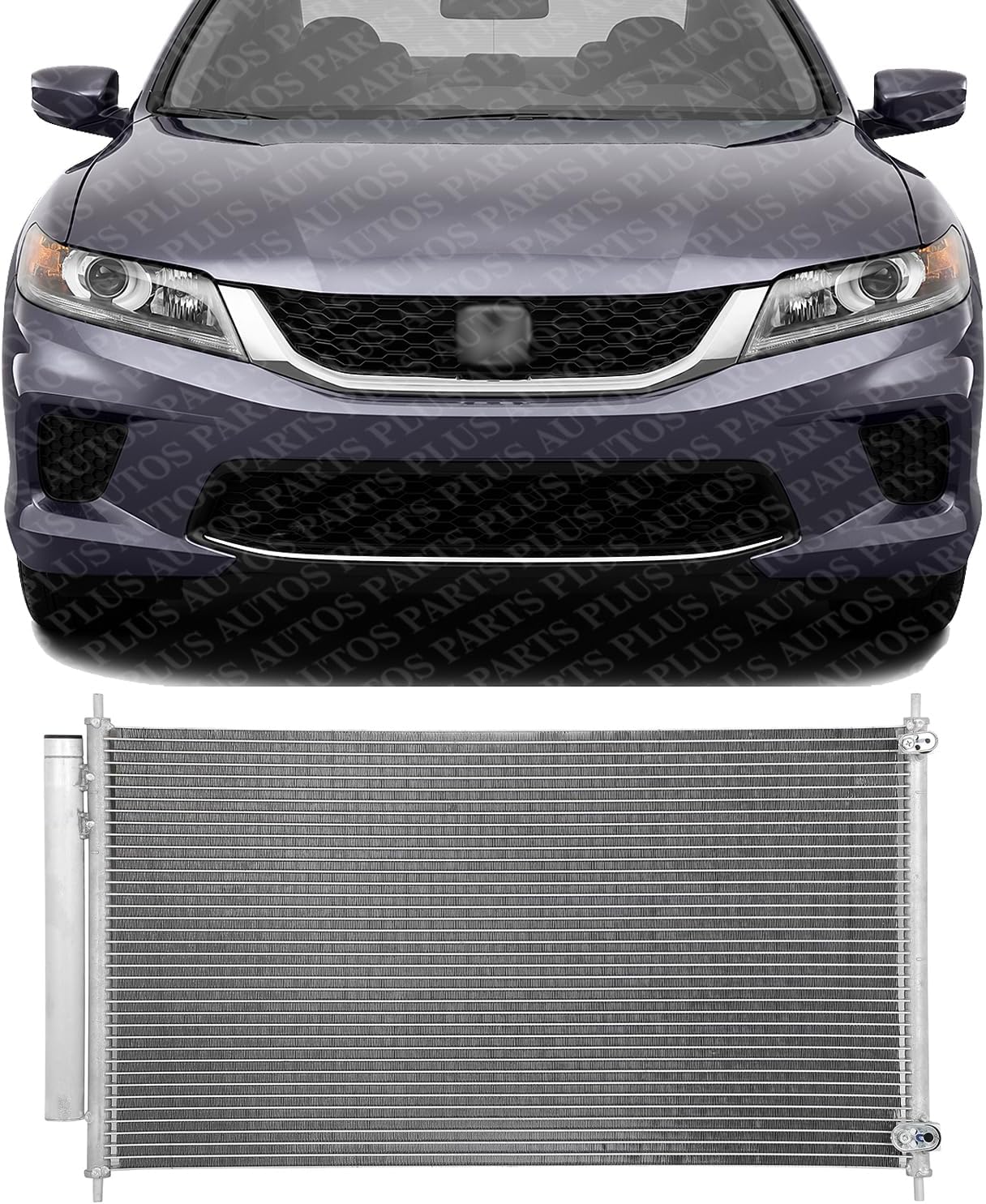 Front AC Condenser Aluminum Core Direct Replacement Compatible With 2013-2017 Honda Accord HO3030159 80110T2FA01