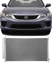 Front AC Condenser Aluminum Core Direct Replacement Compatible With 2013-2017 Honda Accord HO3030159 80110T2FA01