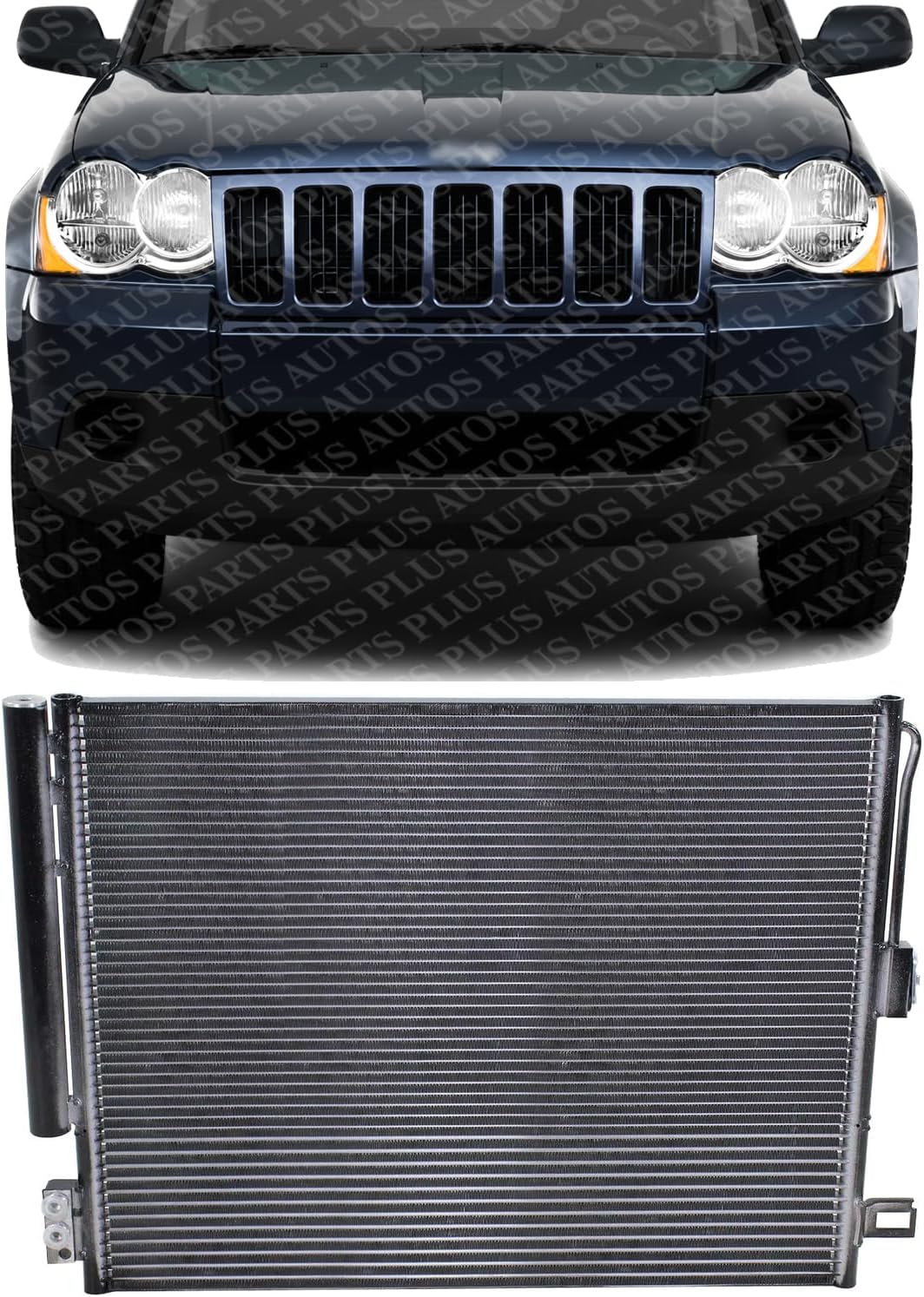 Front A/C Condenser Aluminum Core Direct Replacement Compatible With 2011-2024 Dodge Durango / 2022 Jeep Grand Cherokee WK 55038003AG CH3030242