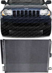 Front A/C Condenser Aluminum Core Direct Replacement Compatible With 2011-2024 Dodge Durango / 2022 Jeep Grand Cherokee WK 55038003AG CH3030242