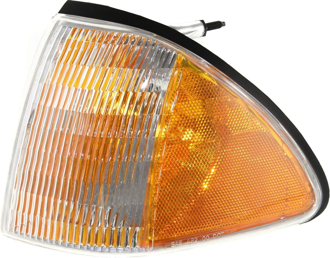 Front Outer Corner Light Lens And Housing Left Driver Side Direct Replacement Compatible With 1987-1993 Ford Mustang FO2550105 E7ZZ15A201B