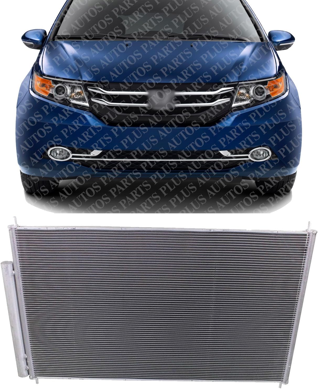AUTOS PARTS PLUS Front AC Condenser Aluminum Core Direct Replacement Compatible With 2011-2017 Honda Odyssey HO3030155 80110TK8A01 80110TK8A02