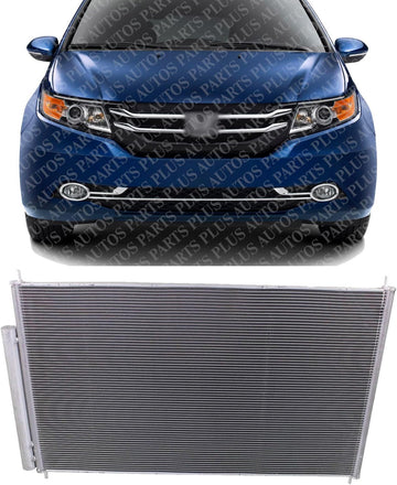 AUTOS PARTS PLUS Front AC Condenser Aluminum Core Direct Replacement Compatible With 2011-2017 Honda Odyssey HO3030155 80110TK8A01 80110TK8A02