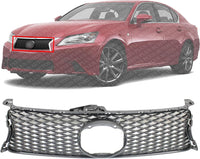 Front Grille Assembly Gray Shell And Insert Plastic Direct Replacement Compatible With 2013-2015 Lexus GS350 / 2015 Lexus GS450h LX1200142 5311130E00
