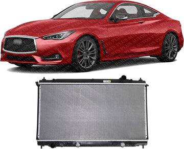 Front Radiator Aluminum Core Direct Replacement Compatible With 2016-2023 Infiniti Q50 / 2017-2022 Q60 IN3010216 214604HK0A