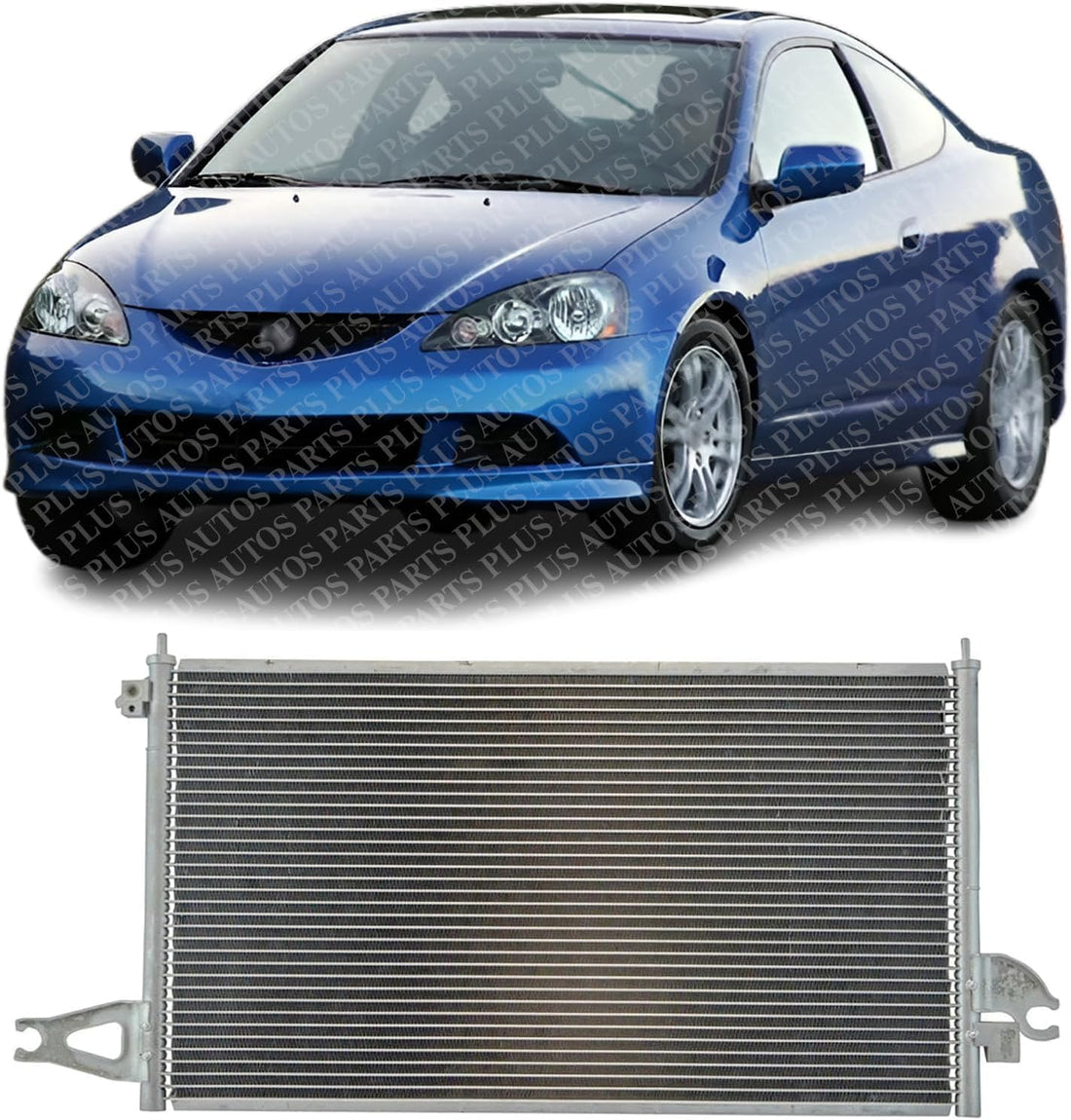 Front AC Condenser Aluminum Core Direct Replacement Compatible With 2002-2006 Acura RSX AC3030117 80110S6MA01