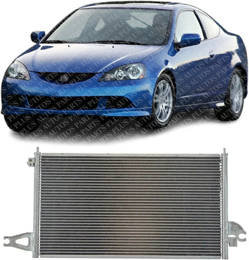 Front AC Condenser Aluminum Core Direct Replacement Compatible With 2002-2006 Acura RSX AC3030117 80110S6MA01