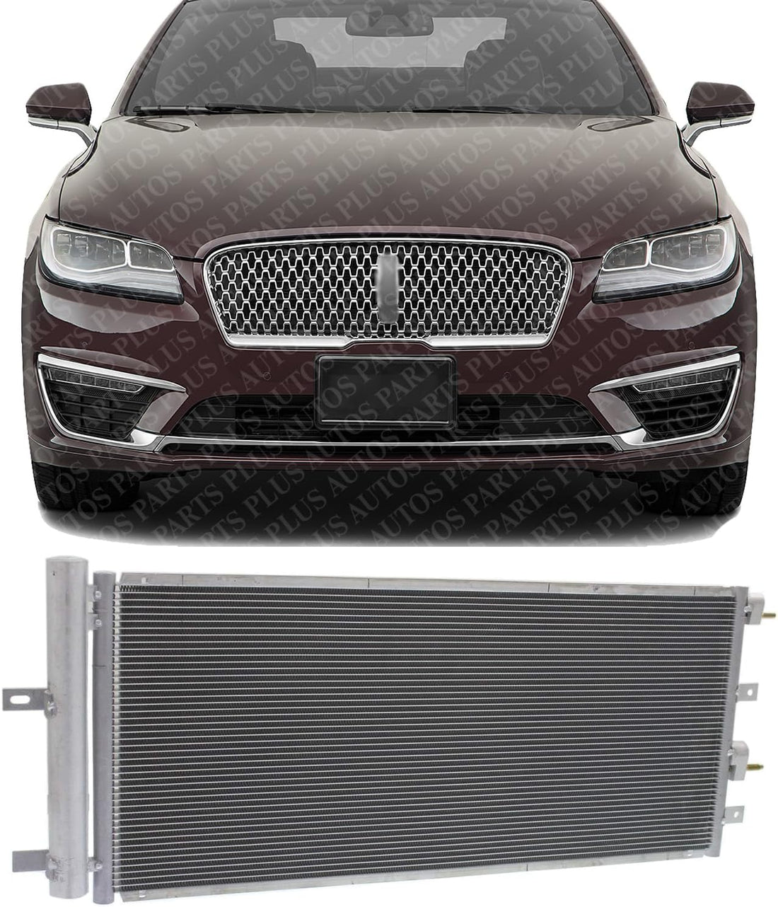 Front AC Condenser Aluminum Core Direct Replacement Compatible With 2013-2019 Lincoln MKZ / 2013-2020 Ford Fusion FO3030241 HG9Z19712E HG9Z19712A