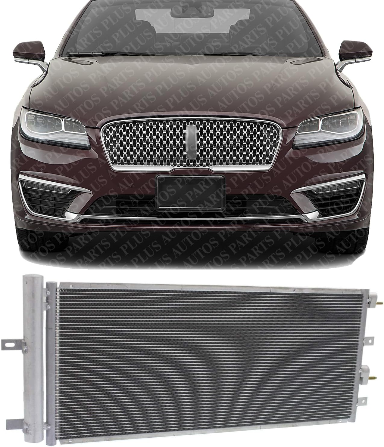 Front AC Condenser Aluminum Core Direct Replacement Compatible With 2013-2019 Lincoln MKZ / 2013-2020 Ford Fusion FO3030241 HG9Z19712E HG9Z19712A