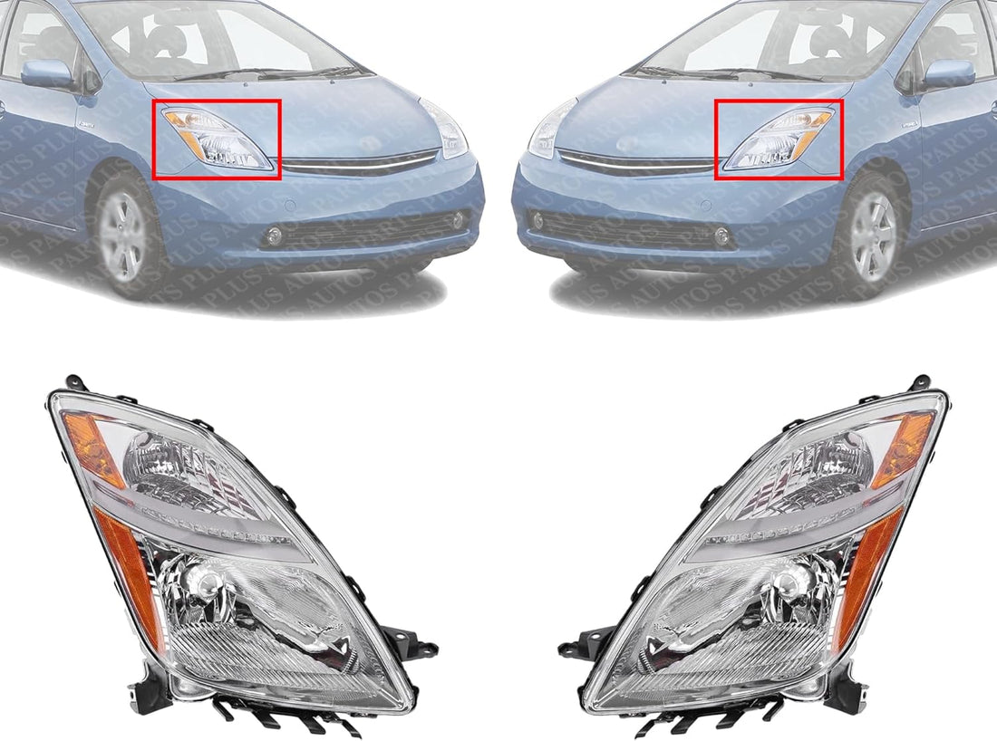 Set Of 2 Front Headlight Lens And Housing Right Passenger & Left Driver Side Direct Replacement Compatible With 2006-2009 Toyota Prius TO2518110 TO2519110 8117047160 8113047160