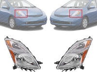 Set Of 2 Front Headlight Lens And Housing Right Passenger & Left Driver Side Direct Replacement Compatible With 2006-2009 Toyota Prius TO2518110 TO2519110 8117047160 8113047160