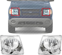 Set Of 2 Front Head Light Assembly Left Driver & Right Passenger Side Direct Replacement Compatible With 2001-2005 Ford Explorer Sport FO2502170 FO2503170 1L5Z13008BA 1L5Z13008AA