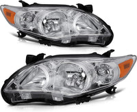 Set OF 2 Front Head Light Left Driver & Right Passenger Side Direct Replacement Compatible With 2011-2013 Toyota Corolla TO2503204 TO2502204 TO2519131 TO2518131 8113012F10 8117012F10