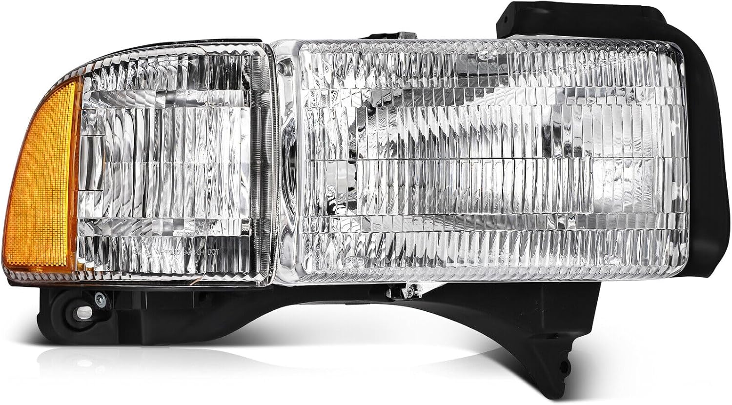 Set Of 2 Front Head Light Assembly Left Driver & Right Passenger Side Direct Replacement Compatible With 1994-2002 Dodge Ram 1500 2500 3500 CH2503101 CH2502101