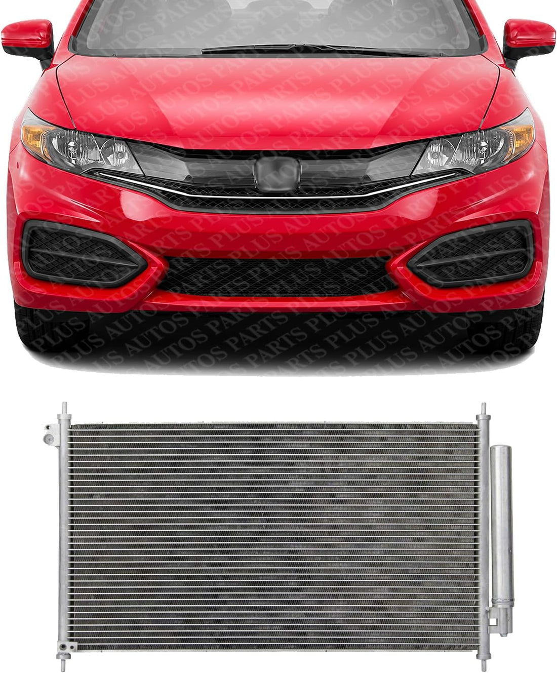 Front AC Condenser Aluminum Core Direct Replacement Compatible With 2012-2015 Honda Civic / 2013-2022 Acura ILX HO3030156 80110TR0A02