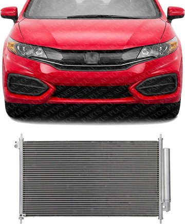Front AC Condenser Aluminum Core Direct Replacement Compatible With 2012-2015 Honda Civic / 2013-2022 Acura ILX HO3030156 80110TR0A02