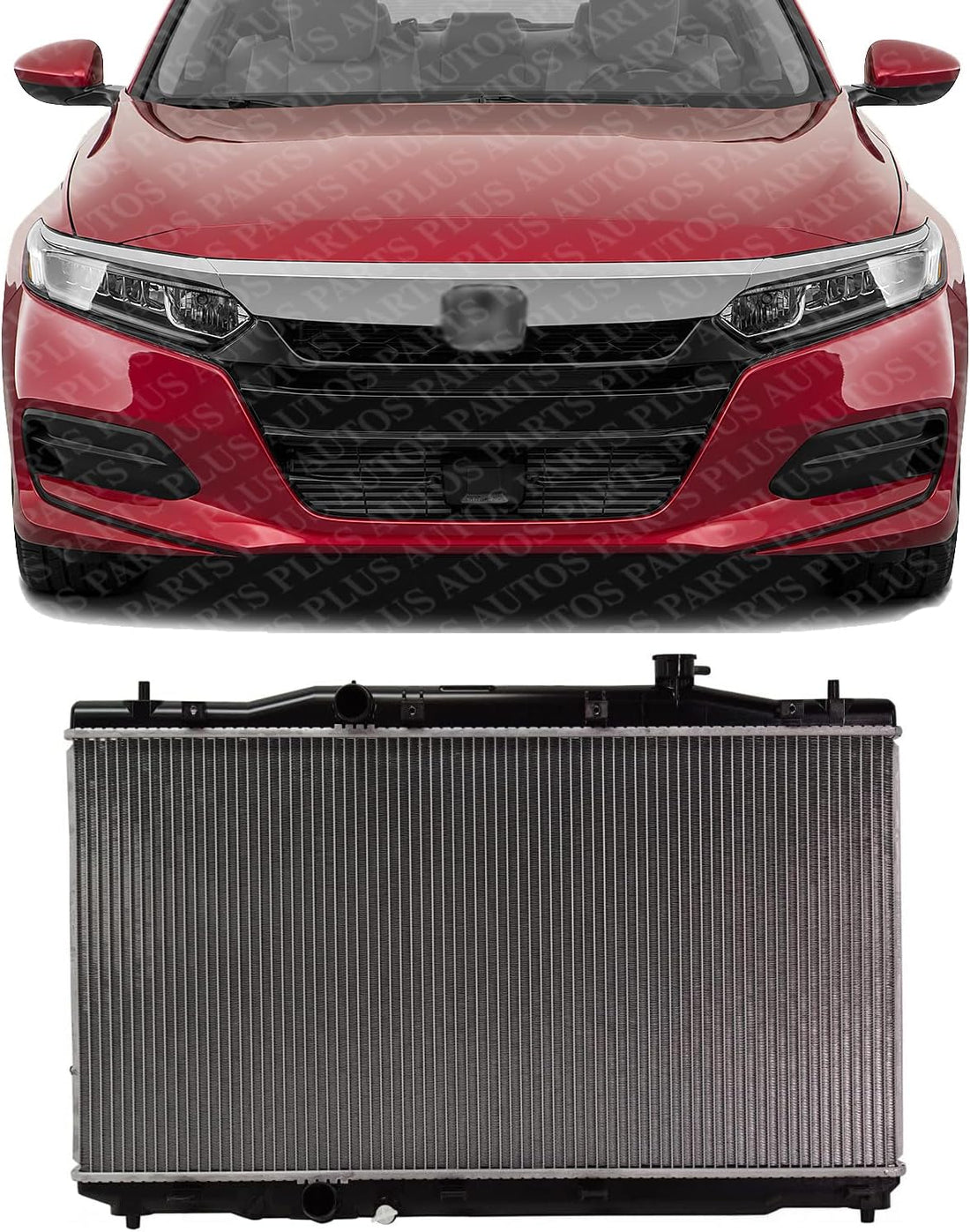 Front Radiator Aluminum Core Direct Replacement Compatible With 2018-2022 Honda Accord HO3010245 190106B2A01 190106A0A01