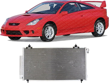 Front A/C Condenser Aluminum Core Direct Replacement Compatible With 2000-2005 Toyota Celica TO3030109 8846020560