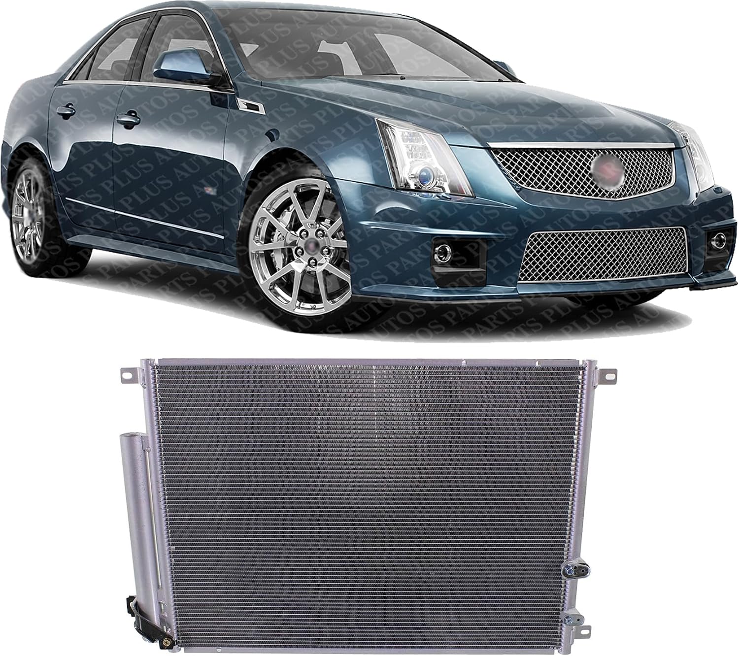 Front A/C Condenser Aluminum Core Direct Replacement Compatible With 2008-2015 Cadillac CTS GM3030279 GM3030279