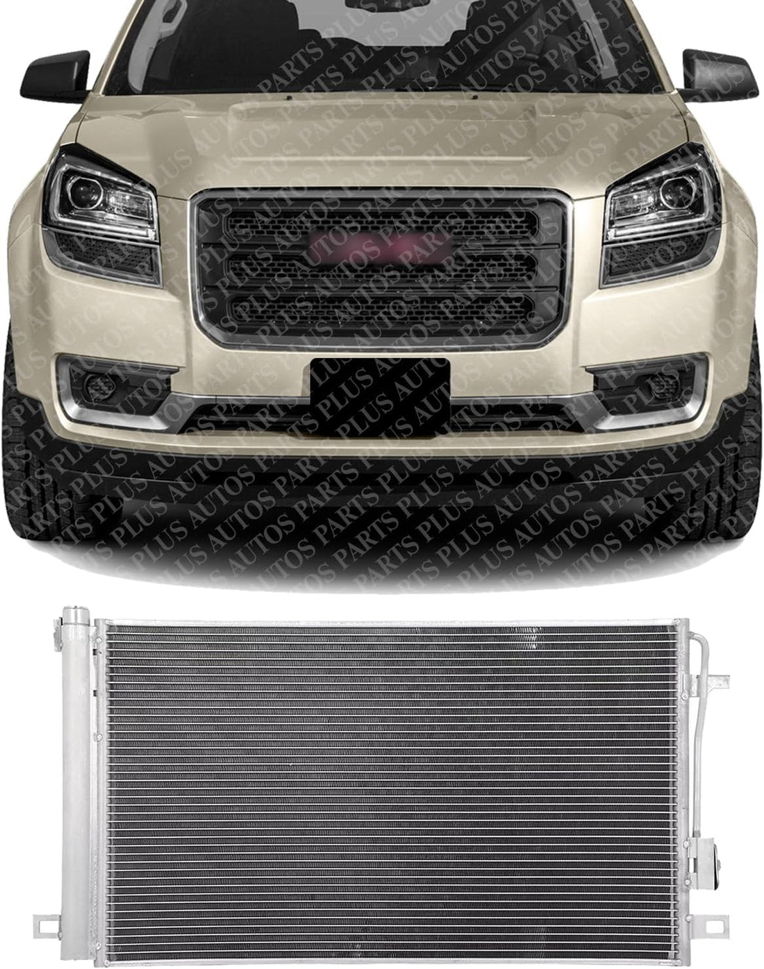 Front AC Condenser Aluminum Core Direct Replacement Compatible With 2007-2012 GMC Acadia / 2008-2012 Buick Enclave / 2009-2012 Chevrolet Traverse GM3030276 22918340